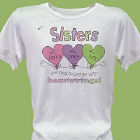 Heart Strings Personalized Scoop Neck Sisters T-shirt